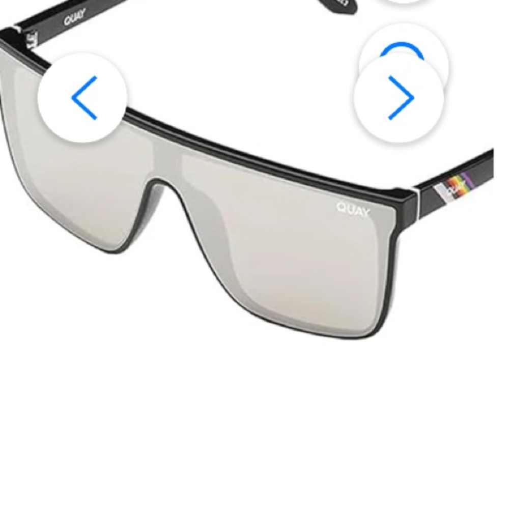 NeW ! Rare Quay Nightfall silver Black Sunglasses with Case